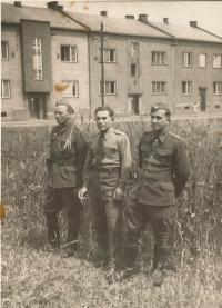 One of the men is Uncle Vaclav Bešta from Bohemian Malin in Ostrava, after fighting in Czechoslovakia. church