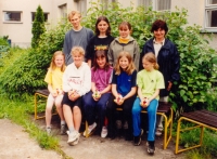 Miluše Prokůpková with the very successful group of young medical trainees. In 2001, she won the regional and provincial round and in the state level, she ended on the second place.
