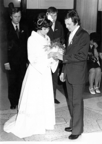 Wedding of Miluše Prokůpková (née Janurová) with František Prokůpek on 13 March 1976.
