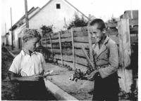 With a friend in the 1937 - the witness on the right