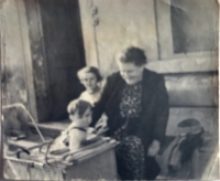 Dr. Anna Beránková with both her children, Eva and Jiří. Prague, 1940
