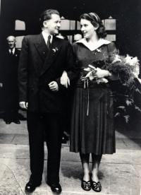 Wedding of Václav Kotek and Eva Beránková. Prague, 24th August, 1951