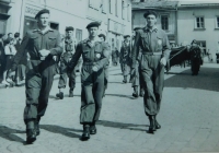 Pavel Höchsmann (right) at the May Day parade in 1953 in Mohelnice.