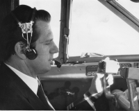 Miloš Kvapil in an airplane