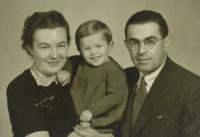 Pick with his new family, Nymburk, 1948