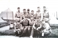 Ľubomír Hatala - photo from basic military service (top row in the middle)