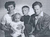from the left Božena, Kateřina, Jiří and Tomáš, 1957