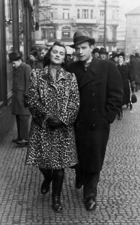 With her future husband Josef Zábranský (1943)