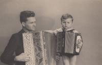 with father, around 1949