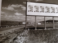 The main road sign in Zlín, 1938