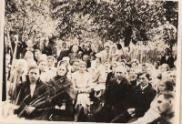 Listening to the radio program from the funeral of Tomas Garrigue Masaryk, 1937