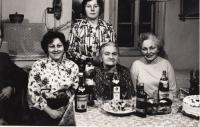 Mother Stephanie with her daughters when celebrating her 80th birthday