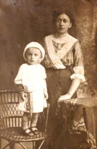 grandmother with her son Karel - year 1914