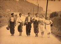 father Karel Černý with his friends on a trip to Černošice - 1937