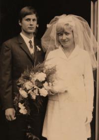 wedding in 1969 with Karel Vítek