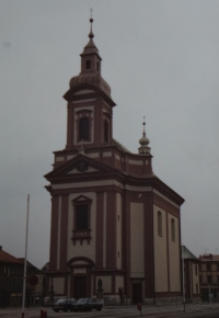 Repair works at the parish church of St. John the Baptist in Hranice in which Josef Jančář participated