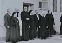 Josef Jančář (the tallest man on the photograph) with nuns and priests