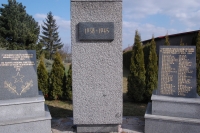 The monument in Krásné Pole to the dead in the World War II, Josef Bajgar, Zdeněk's father, top right