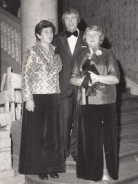Ladislav Lašek at graduation ball of Masaryk gymnasium - with his wife and mother-in-law from his son's side