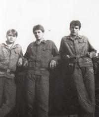 Josef Bernard with friends - military service in Michalovce in Slovakia; 1984-1986