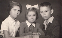 With his sisters in Ostrava, circa 1950 
