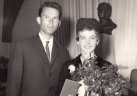 With his first wife in Olomouc, circa 1965