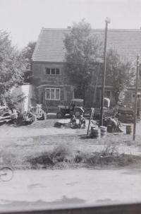 Photo of confiscation of property from the Mikulka family in 1956