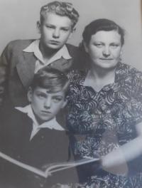 Marie Mikulková and her sons František and Lubomír