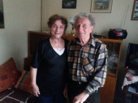 Eduard Kraus s Martou Kubošovou doma, Lubenec, únor 2016