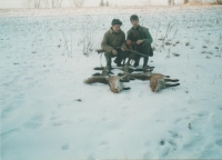 Eduard Kraus and his grandson Radek during hunting in Libkovice, 2009

