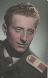 Eduard Kraus as a company sergeant major graduate, Olomouc, 1957
