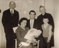 With son Ruda and Pavel, husband and his parents in 1961