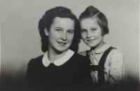 With his sister in 1941