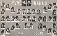 Tablo maturitní třídy, SVVŠ Praha 9 Vysočany, Petr Pavlík horní řada první zprava, Praha 1953