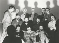 The 12/15 group bottom left: Beránek, Vomáčka, Dvořák, middle row left: Bláha, Gebauer, Kafka, Ouhel, upper row left: Načeradský, Rittstein, Pavlík, Sopko, Švéda, Novák, Prague 1988, foto by Tono Stano