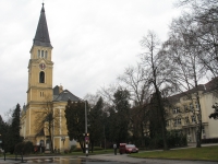 Church in the Kleinmunchen district, contemporary photography