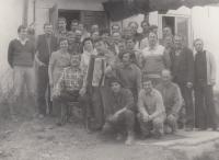 From the work on building in Třemošná, when they was building flats for the Russians - Jan Hrad is in the second row, the fourth right in the shirt.
