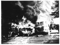 Italská and Vinohradská Streets - barricade, 21 August 1968