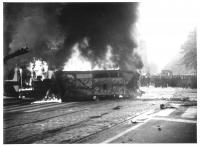 Italská and Vinohradská Streets - barricade, 21 August 1968
