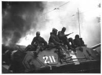 Soviet tank 211, Vinohradská and Balbínova streets, 21 August 1968