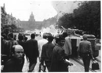 Wenceslas Square down by Můstek, 21 August 1968