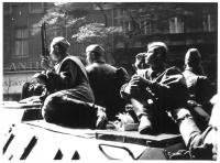 Soviets on a tank, Vinohradská Street, 21 August 1968