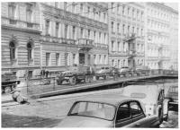 Russian OT vehicles in Mezibranská Street, 21 August 1968