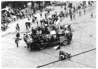 A car on Wenceslas Square full of people, 21 August 1968