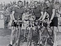 Trio of cyclists: František Jursa, Zdeněk Pešek, Vojtěch Pecina