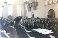 Graduating from school, 1953