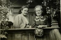 Marie Riedlová on right, 1940s