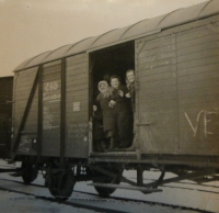 in the train to Czechoslovakia, 1947