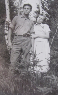 Zdeněk Hejmala with his wife, in their youth