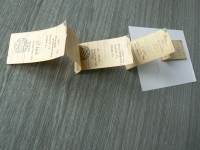 Payment slips for his detention